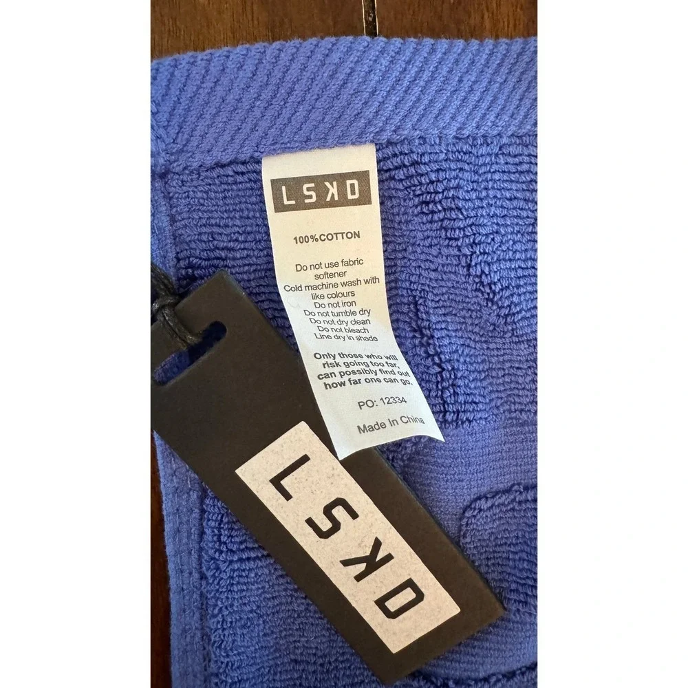 LSKD Power Cobalt Blue Cotton Rep Towel 50x115cm New With Tags